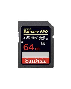 SanDisk - Extreme PRO 64GB SDHC/SDXC Class 3 UHS-II Memory Card - Black/Red