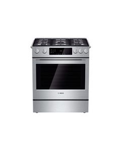 Bosch - 800 Series 4.8 Cu. Ft. Self-Cleaning Slide-In Gas Convection Range - Stainless Steel