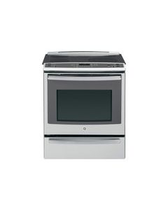 GE - Profile Series 30" Self-Cleaning Slide-In Electric Convection Range - Stainless Steel