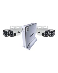 Lorex - 4-Channel, 4-Camera Indoor/Outdoor Wireless High-Definition DVR Surveillance System - White