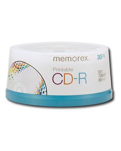 Memorex - 30-Pack 52x Printable CD-R Disc Spindle