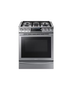 Samsung - 30" Self-Cleaning Slide-In Gas Convection Range - Stainless Steel