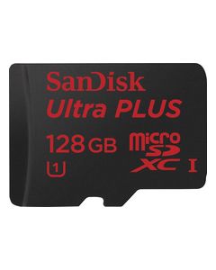 SanDisk - Ultra Plus 128GB microSDXC Class 10 UHS-1 Memory Card - Black