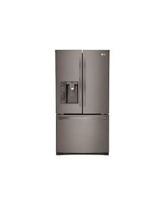 LG - 24.0 Cu. Ft. Counter-Depth French Door Refrigerator - Black Stainless Steel