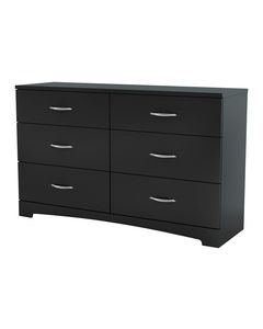 South Shore - Step One Collection 6-Drawer Dresser - Pure Black