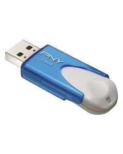 PNY - Attaché 4 128GB USB 2.0 Flash Drive - Blue/White