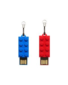 PNY - LEGO 8GB USB 2.0 Type A Flash Drives (2-Pack) - Blue/Red