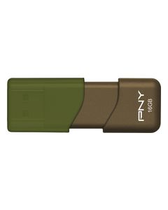 PNY - Attaché 3 16GB USB 2.0 Type A Flash Drive - Brown/Green