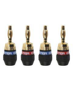 Monster - QuickLock MKII Banana Connectors (2-Pack) - Black/Gold