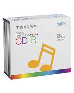 Memorex - CD Recordable Media - CD-R - 40x - 700 MB - 10 Pack