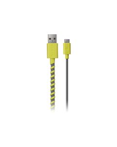 Modal - 4' Twist Micro USB Cable - Gray/Yellow