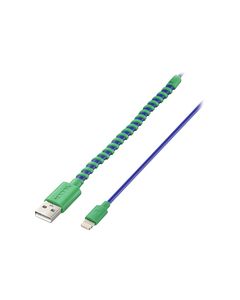 Modal - Apple MFi Certified 4' Twist Lightning Cable - Blue/Green