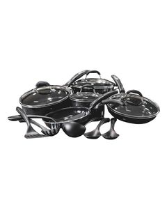 Cuisinart - 15-Piece Ceramic-Coated Cookware Set - Black