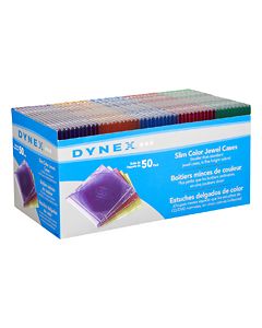 Dynex™ - 50-Pack Color Slim Jewel Cases - Assorted