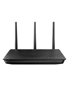 Asus - Dual-Band Wireless-N Gigabit Router with 4-Port Ethernet Switch - Black