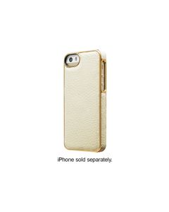 ADOPTED - Leather Wrap Case for Apple® iPhone® 5 and 5s - White/Gold