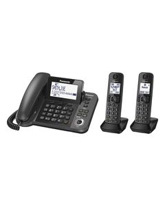 Panasonic - DECT 6.0 Expandable Cordless Phone System with Digital Answering System - Black