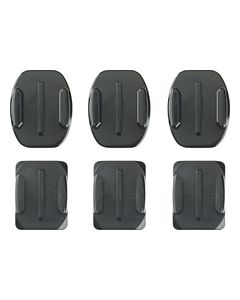 GoPro - Flat and Curved Adhesive Mounts (6-Count) - Black/White