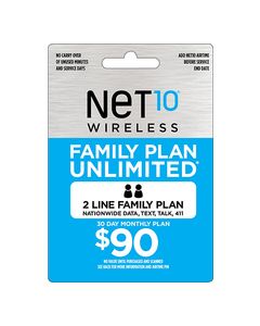 NET10 - $90 Family Plan Top-Up Card