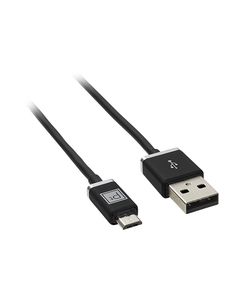 Platinum - 4' Micro USB Charge-and-Sync Cable - Black/Chrome