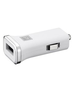 Platinum - USB Vehicle Charger - White/Chrome