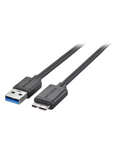 Insignia™ - 3' USB 3.0 A-Male-to-Micro-B-Male Cable - Black