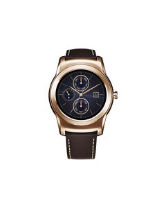 LG - Watch Urbane Smartwatch 46mm Stainless Steel - Gold Leather