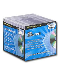 Dynex™ - 30-Pack Slim Jewel Cases - Clear