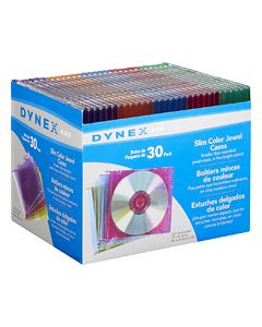 Dynex™ - 30-Pack Color Slim Jewel Cases - Assorted