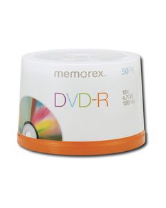 Memorex - 50-Pack 16x DVD-R Disc Spindle - White