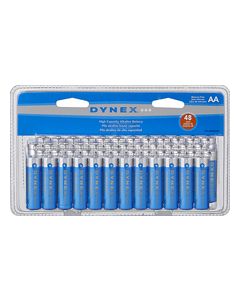 Dynex™ - AA Batteries (48-Pack) - Blue/Silver