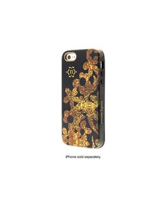 Nanette Lepore - Glitter Floral Case for Apple® iPhone® 5 and 5s - Black/Gold