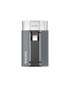 SanDisk - iXpand 128GB USB Type A/Lightning Flash Drive - Gunmetal/Black