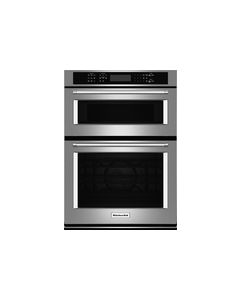 KitchenAid - 30" Single Electric Convection Wall Oven with Built-In Microwave - Stainless Steel