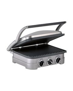 Cuisinart - Griddler Stainless Steel 4-in-1 Grill/Griddle and Panini Press - Brushed Stainless-Steel/Black