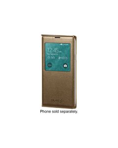 Samsung - S-View Flip Cover for Samsung Galaxy S 5 Cell Phones - Gold