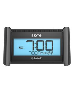 iHome - Bluetooth Bedside Dual Alarm Clock Radio - Black