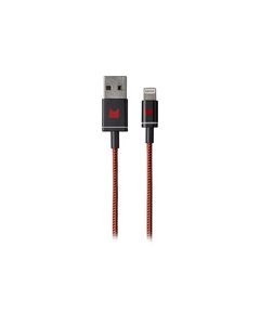 Modal - Apple MFi Certified 4' Braided Lightning Cable - Red/Black