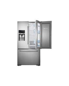 Samsung - 22.5 Cu. Ft. Counter-Depth French Door Refrigerator with Thru-the-Door Ice and Water - Stainless-Steel