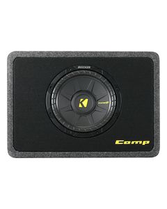 Kicker - TCompS10 10" Single-Voice-Coil 4-Ohm Subwoofer with Enclosure - Black