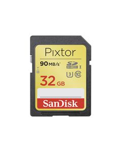 SanDisk - Pixtor Advanced 32GB SDHC Class 10 UHS-3 Memory Card - Black/Gold