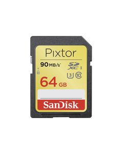 SanDisk - Pixtor Advanced 64GB SDXC Class 10 UHS-3 Memory Card - Black/Gold