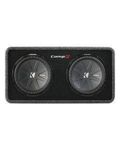 Kicker - CompR Dual 12" Dual-Voice-Coil 2-Ohm Subwoofers with Enclosure - Black