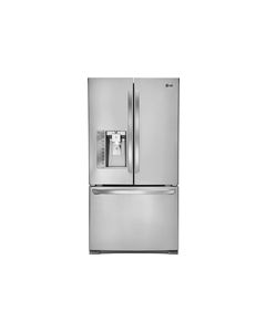 LG - 24.0 Cu. Ft. Counter-Depth French Door Refrigerator with Thru-the-Door Ice and Water - Stainless Steel