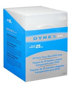 Dynex™ - 25-Pack Slim DVD Cases - Clear