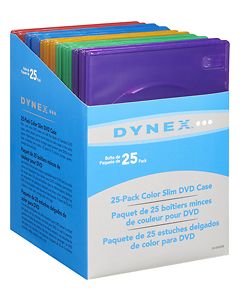 Dynex™ - 25-Pack Slim DVD Cases - Multicolor