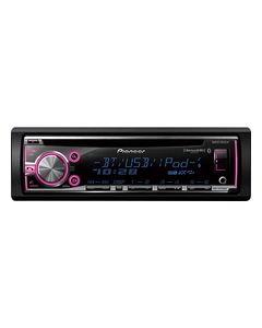 Pioneer - CD - Built-In Bluetooth - Apple® iPod®- and Satellite Radio-Ready - In-Dash Receiver - Black/Silver