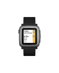 Pebble - Time Smartwatch 38mm Polycarbonate - Black Silicone