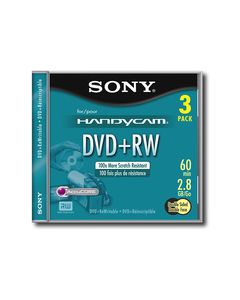 Sony - DVD Rewritable Media - DVD RW - 2.80 GB - 3 Pack - White