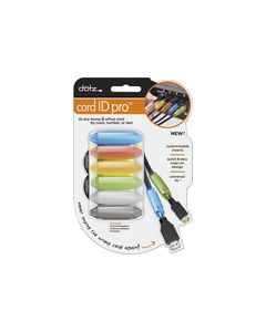 Paris Dotz - Cord ID Pro Cable Identifiers (12-Count) - Gray/Lime/Yellow/Orange/Blue/Clear